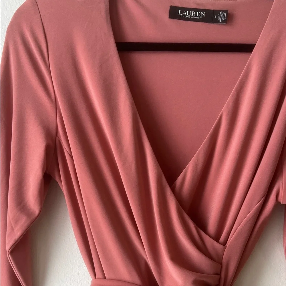 Ralph Lauren Long Sleeve Dress in Dusty Rose - Picture 5 of 5